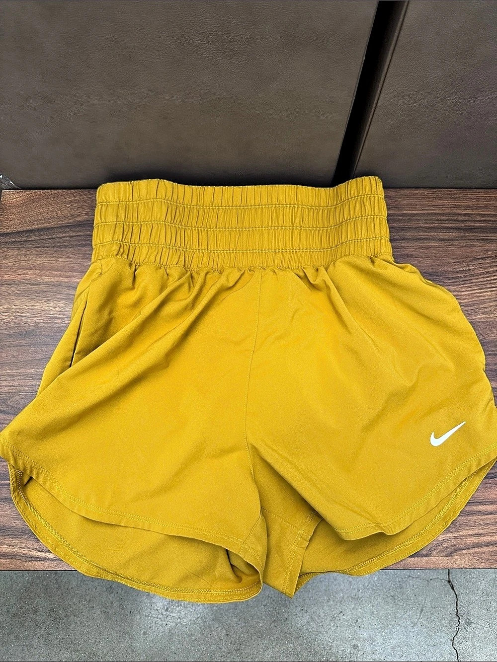 Nike One Dri-FIT Ultra High-Waisted 3" Brief-Lined Shorts Yellow